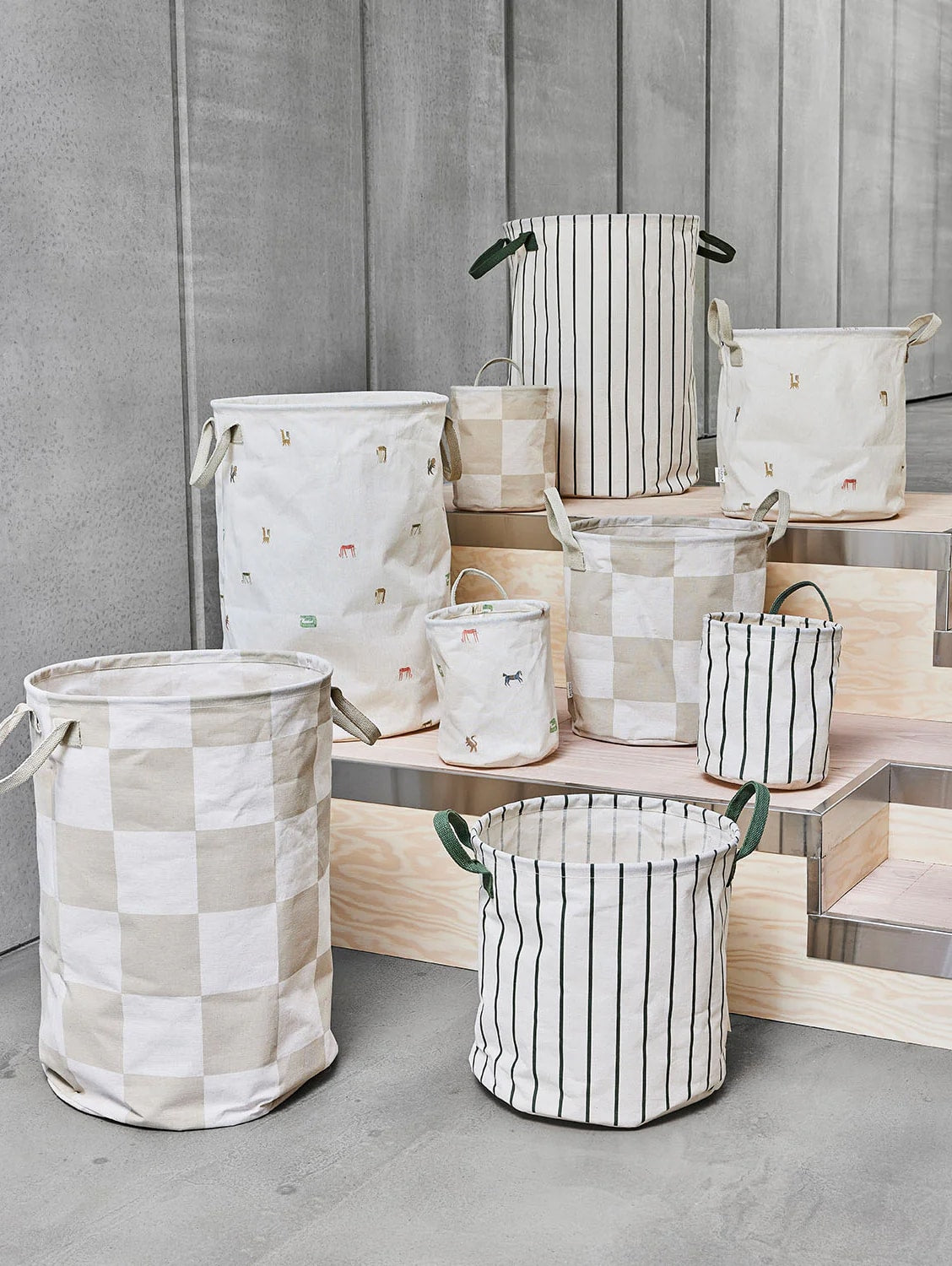 Checkered Laundry Bin