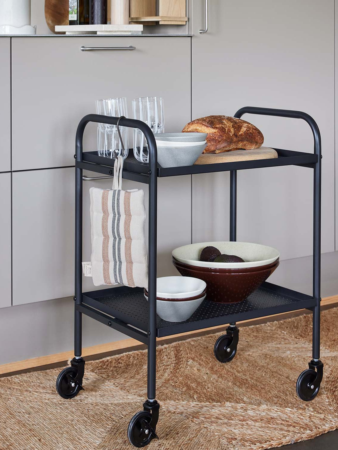 Two-Tier Utility Cart with Wheels 4