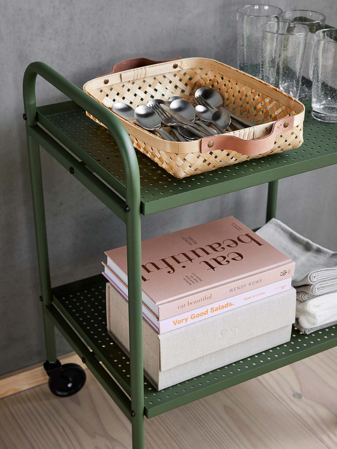 Two-Tier Utility Cart with Wheels 5